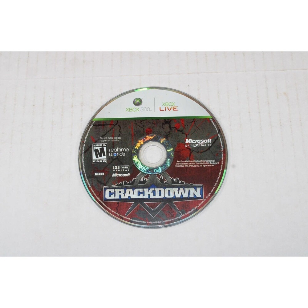 Crackdown (Microsoft Xbox 360, 2007) Authentic, game cart only, tested/works